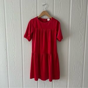 Hanna Andersson Crimson Velvet Tiered Dress